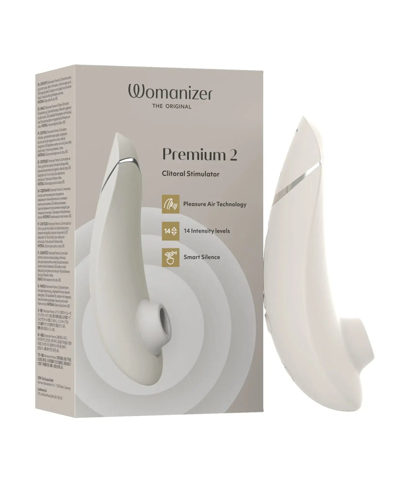Womanizer Premium 2 Clit Suction Sex Toy Vibrator - Gray  Suction Vibrators