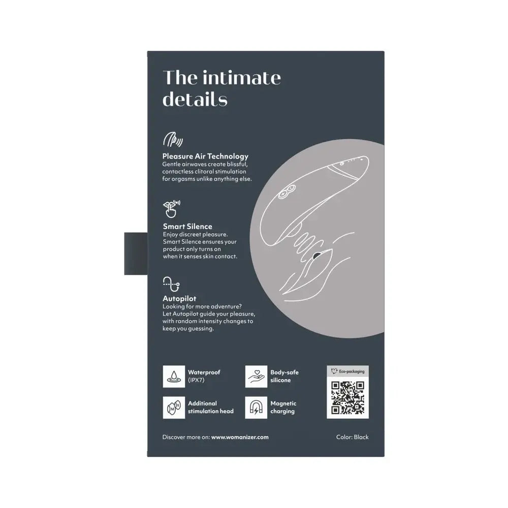 Womanizer Premium 2 Clit Suction Vibrator Sex Toy - Black  Suction Vibrators