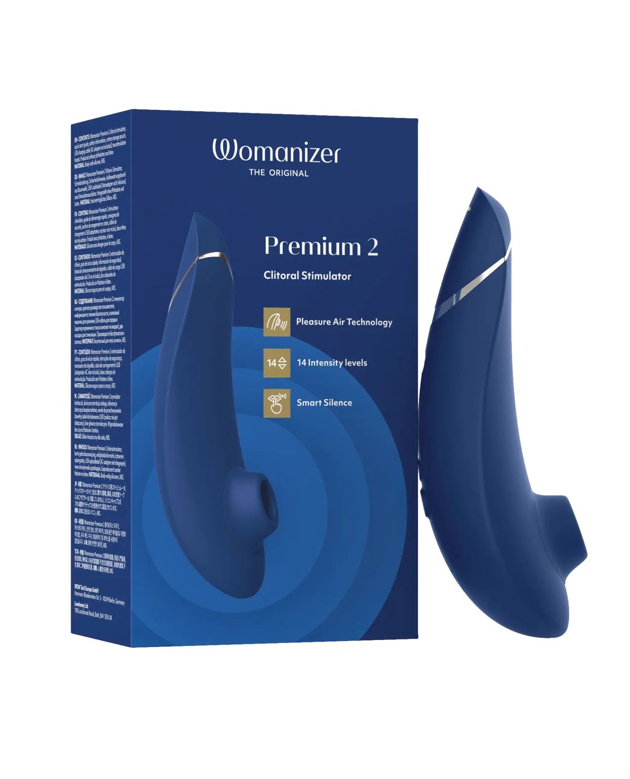 Womanizer Premium 2 Clit Suction Vibrator Sex Toy - Blueberry  Suction Vibrators