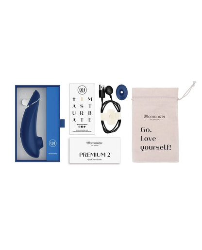 Womanizer Premium 2 Clit Suction Vibrator Sex Toy - Blueberry  Suction Vibrators