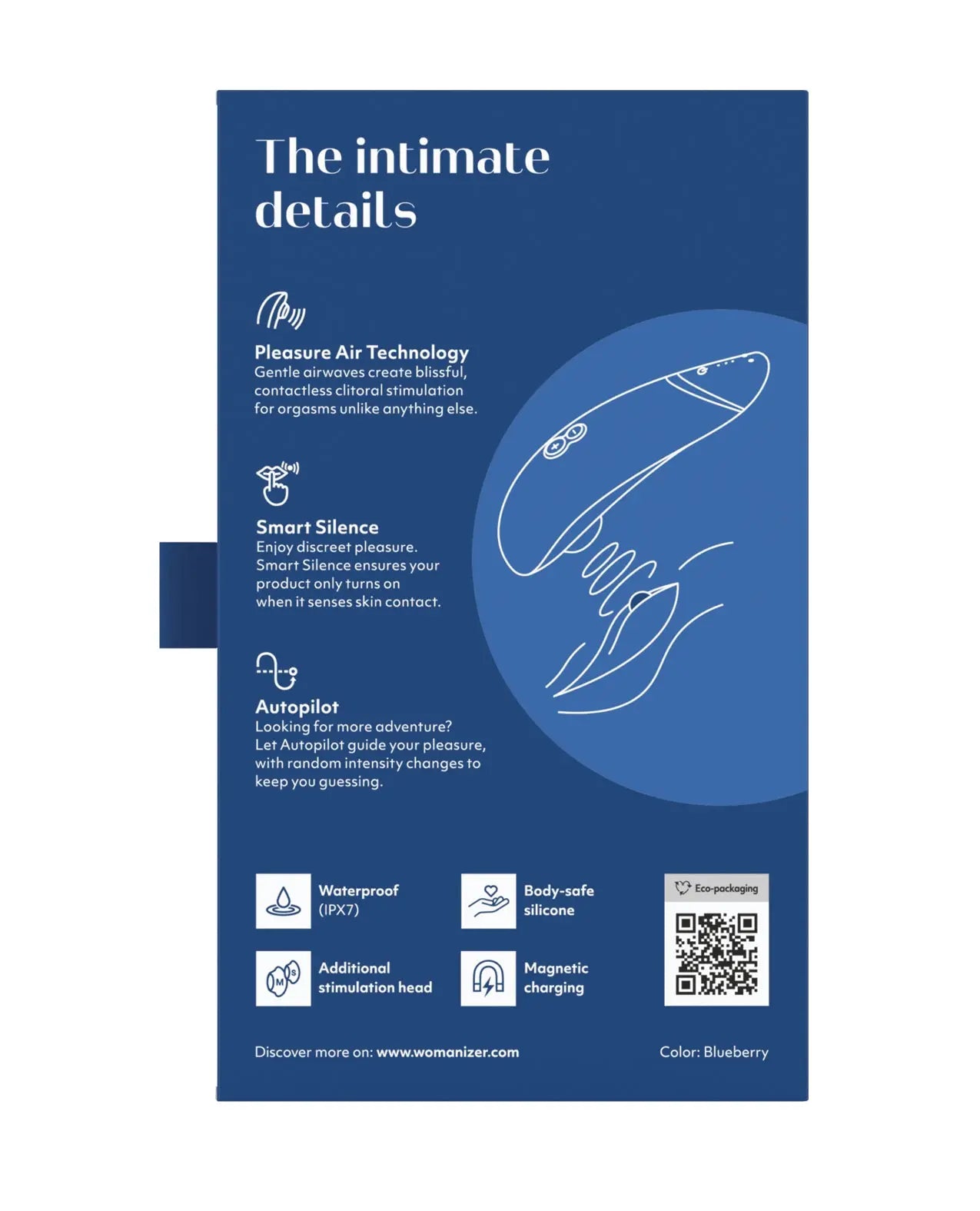 Womanizer Premium 2 Clit Suction Vibrator Sex Toy - Blueberry  Suction Vibrators