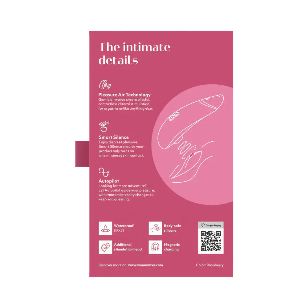 Womanizer Premium 2 Clit Suction Vibrator Sex Toy - Raspberry  Suction Vibrators