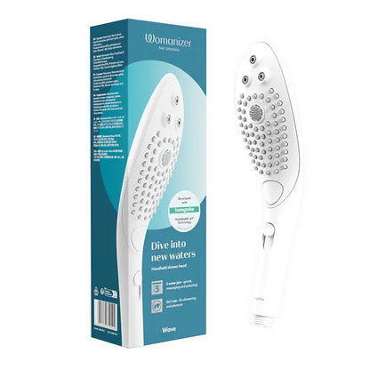 Womanizer Wave Shower Head Masturbator – 2-in-1 Pleasure Shower Head - White  Shower Head Masturbator