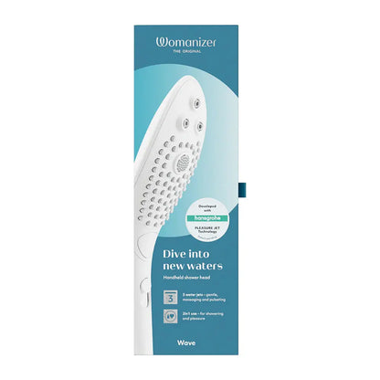 Womanizer Wave Shower Head Masturbator – 2-in-1 Pleasure Shower Head - White  Shower Head Masturbator
