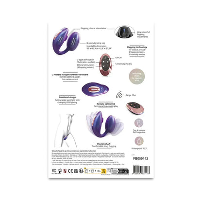 Wonderlover Flapping Clitoral and G-Spot Vibrator Sex Toy with Remote Control  Rabbit Vibrators