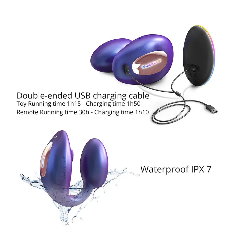 Wonderlover Flapping Clitoral and G-Spot Vibrator Sex Toy with Remote Control  Rabbit Vibrators