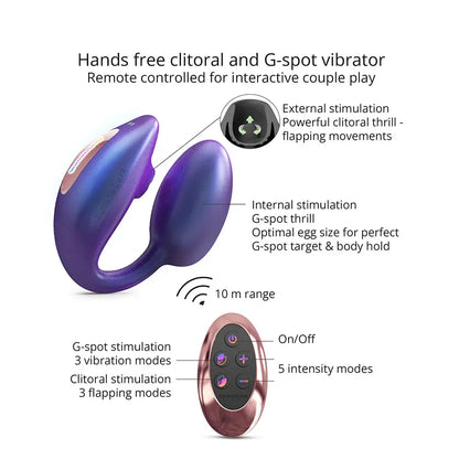 Wonderlover Flapping Clitoral and G-Spot Vibrator Sex Toy with Remote Control  Rabbit Vibrators