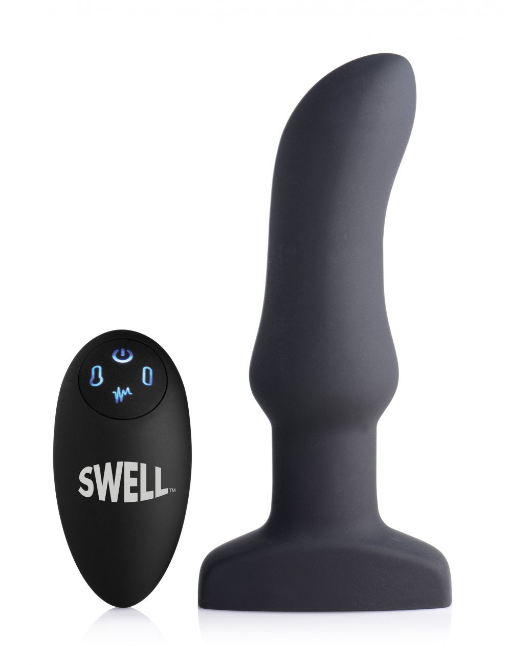 Worlds First Remote Control Vibrating Inflatable Anal Plug Curved Silicone  Inflatable Toys