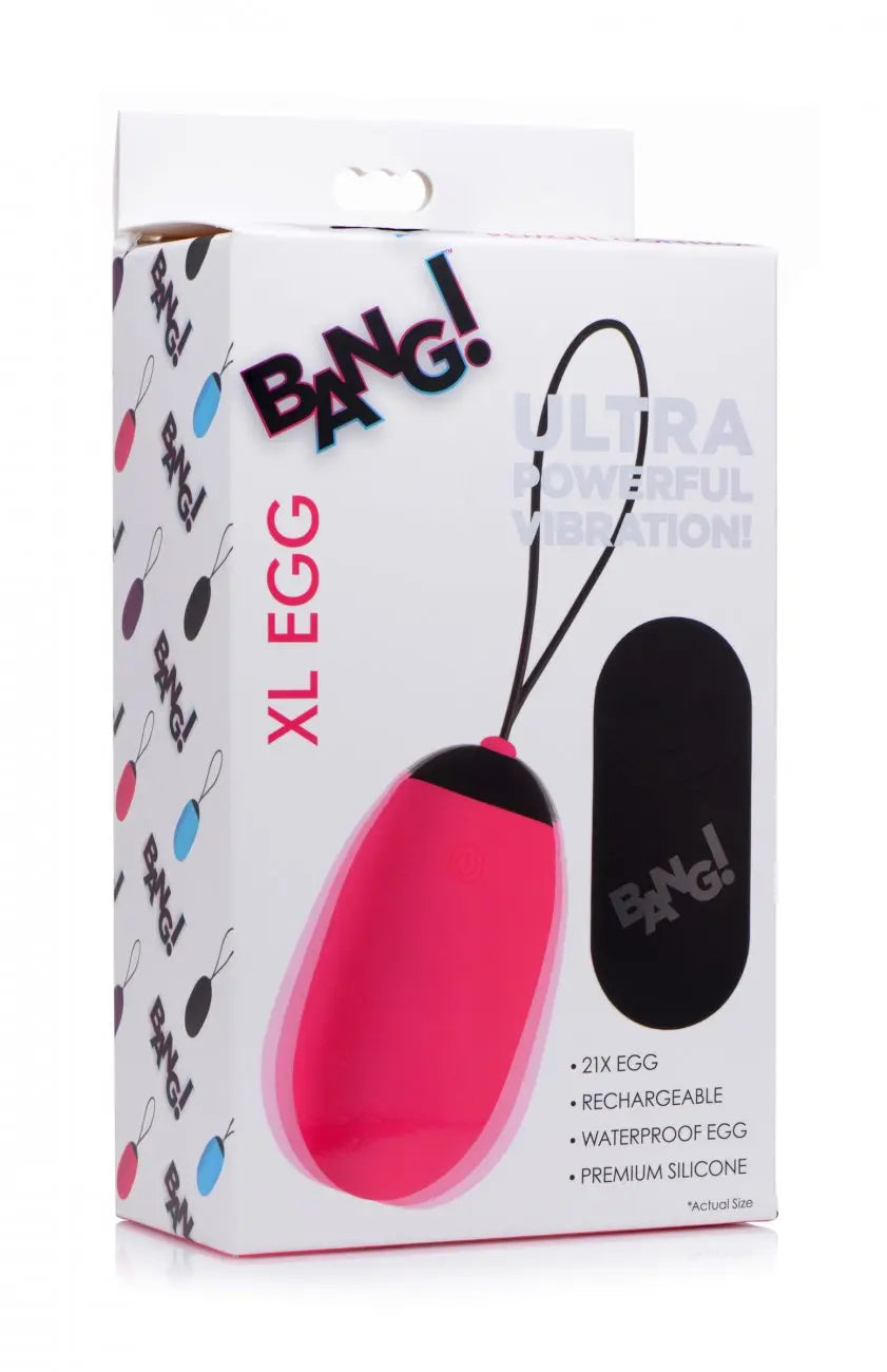 XL Silicone Vibrating Egg Vibrator Sex Toy - Pink  Bullet Vibrators