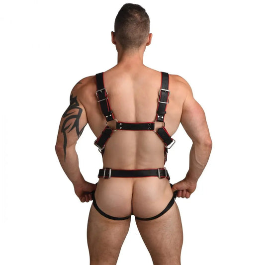 Heathen's Male Body Harness - L/XL  Luxury Leather