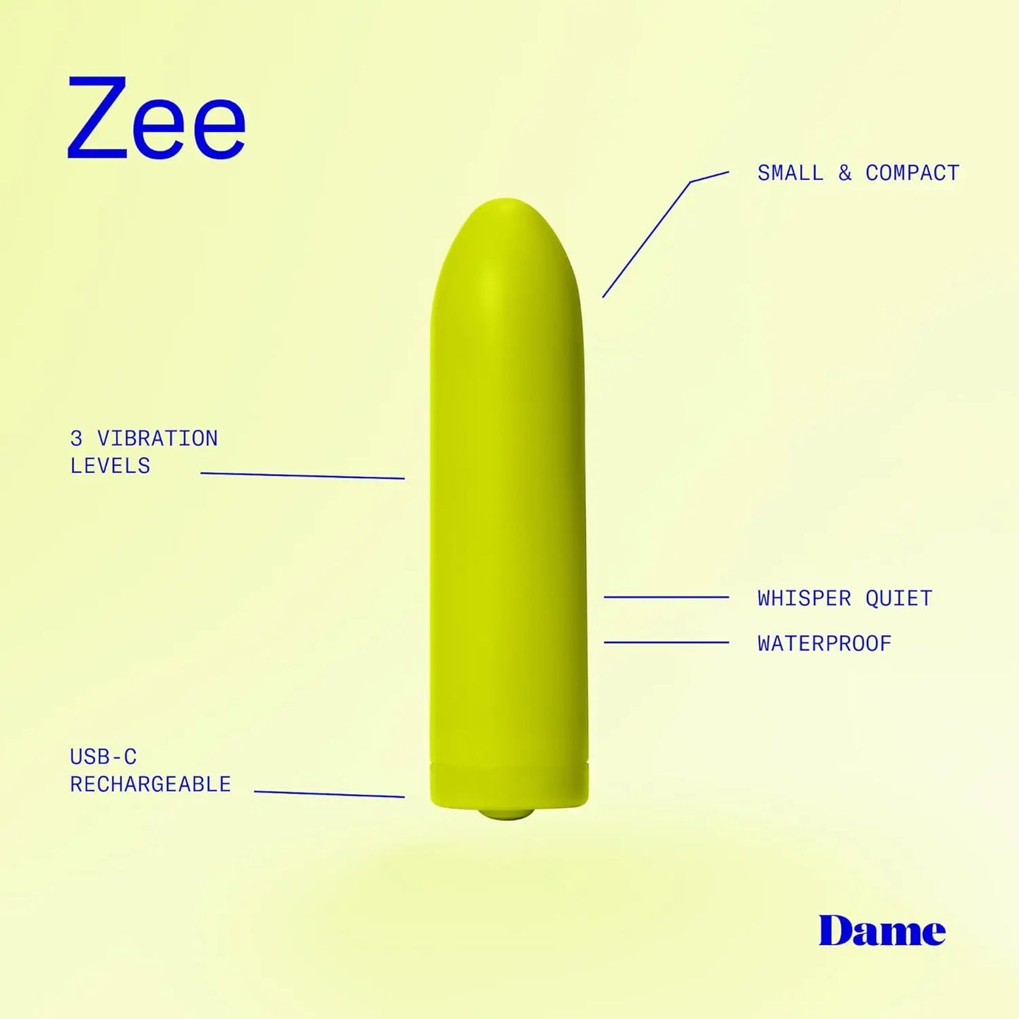 Zee Bullet Vibrator Sex Toy for Women - Citrus  Bullet Vibrators