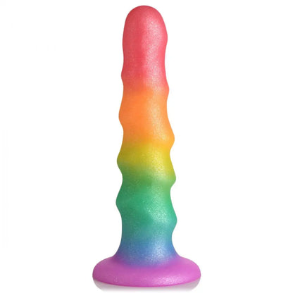 Zigzag Rainbow Silicone Suction Cup Dildo Sex Toy  Suction Cup Dildos