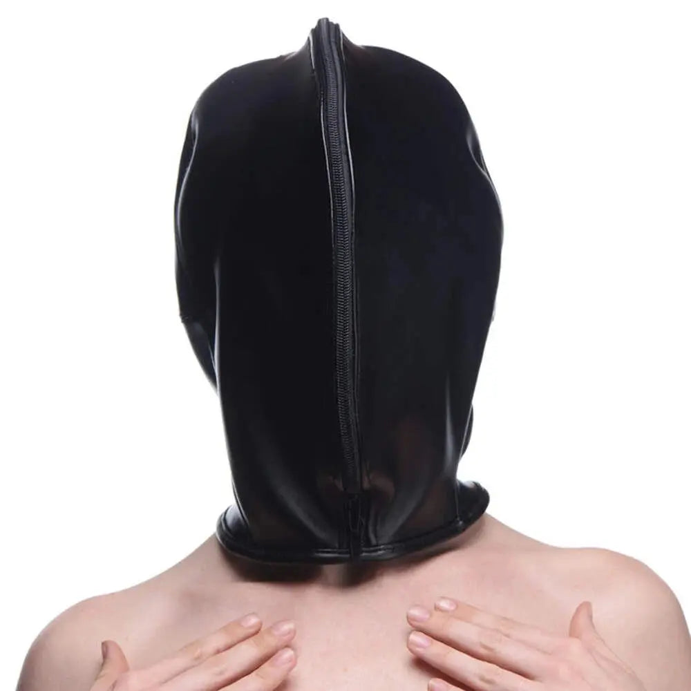 Zip Front Bondage Hood | Complete Sensory Deprivation Hood  Bondage Hood