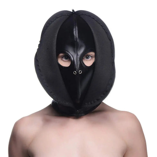 Zip Front Bondage Hood | Complete Sensory Deprivation Hood  Bondage Hood