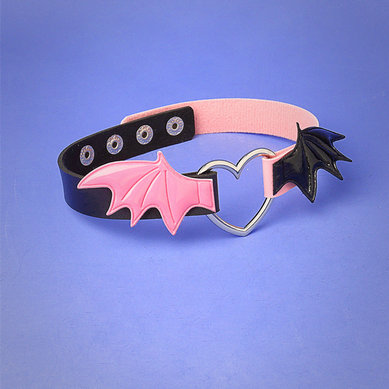 Love Wing Leather Collar Choker