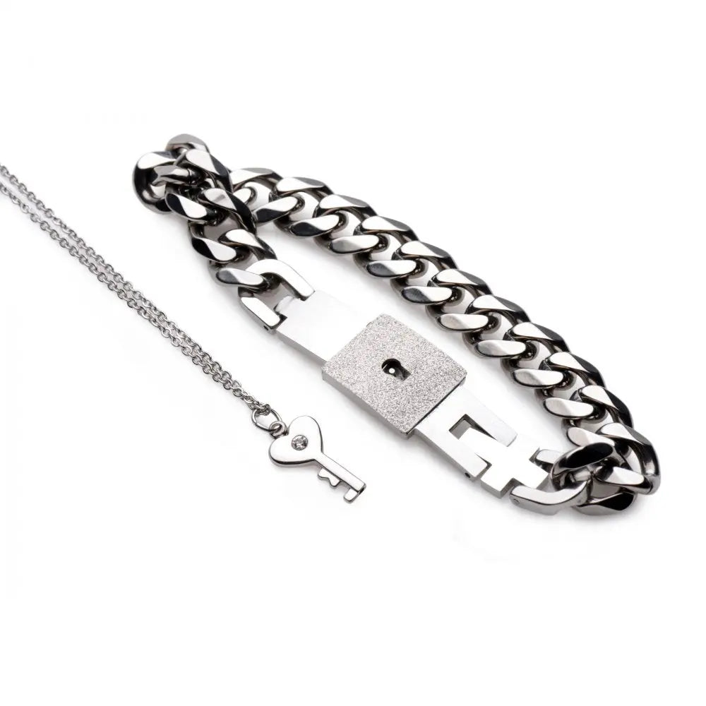 Chained Locking Bracelet and Key Necklace - Bound By Desire