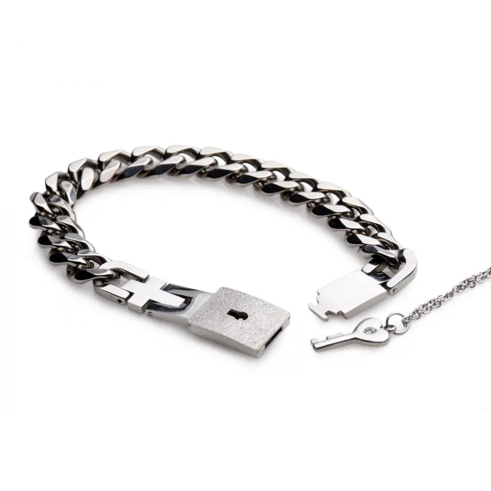 Chained Locking Bracelet and Key Necklace - Bound By Desire