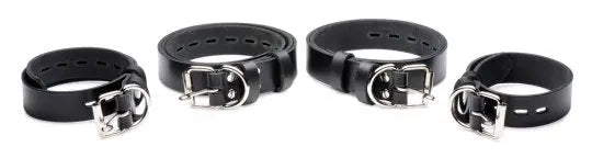 4 Pack Leather Locking Bondage Straps - Bound By Desire