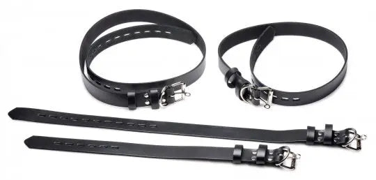 4 Pack Leather Locking Bondage Straps - Bound By Desire