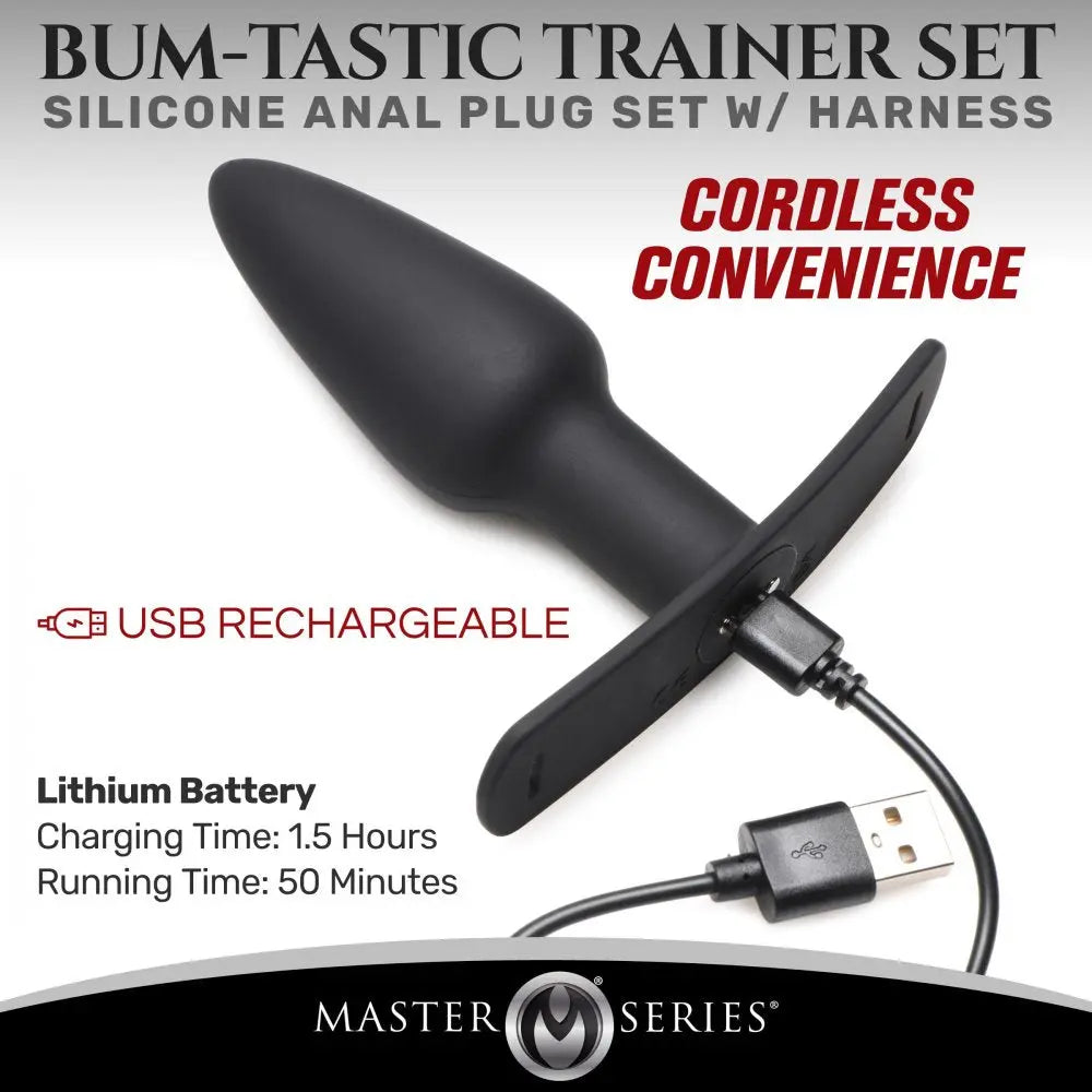 Bum-Tastic 28X Silicone Anal Plug with Comfort Harness and Remote Control - Bound By Desire