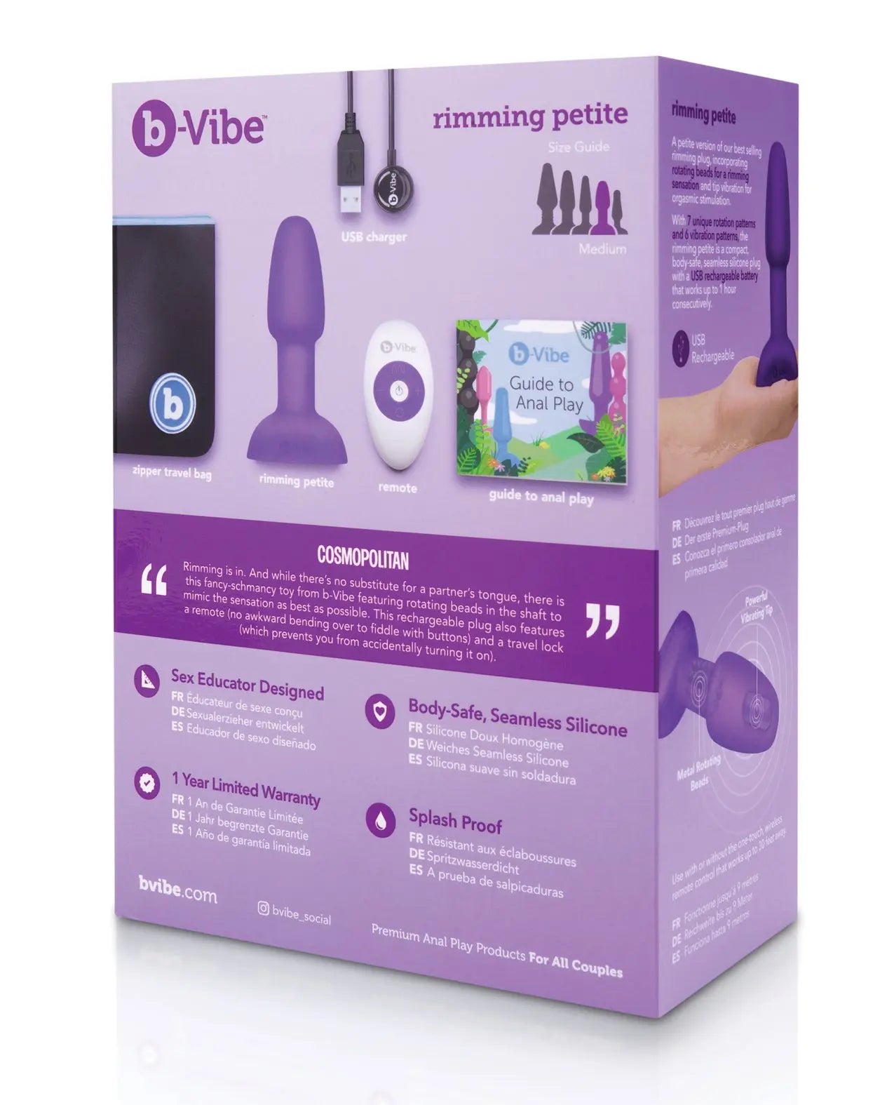 b-Vibe Petite Rimming Butt Plug Vibrating Anal Plug  Vibrating Anal Sex Toy