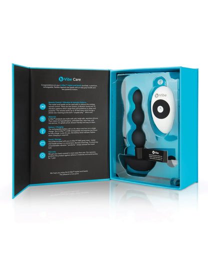 b-Vibe Remote Triplet Anal Beads - Black  Anal Beads