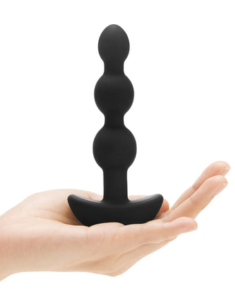 b-Vibe Remote Triplet Anal Beads - Black  Anal Beads