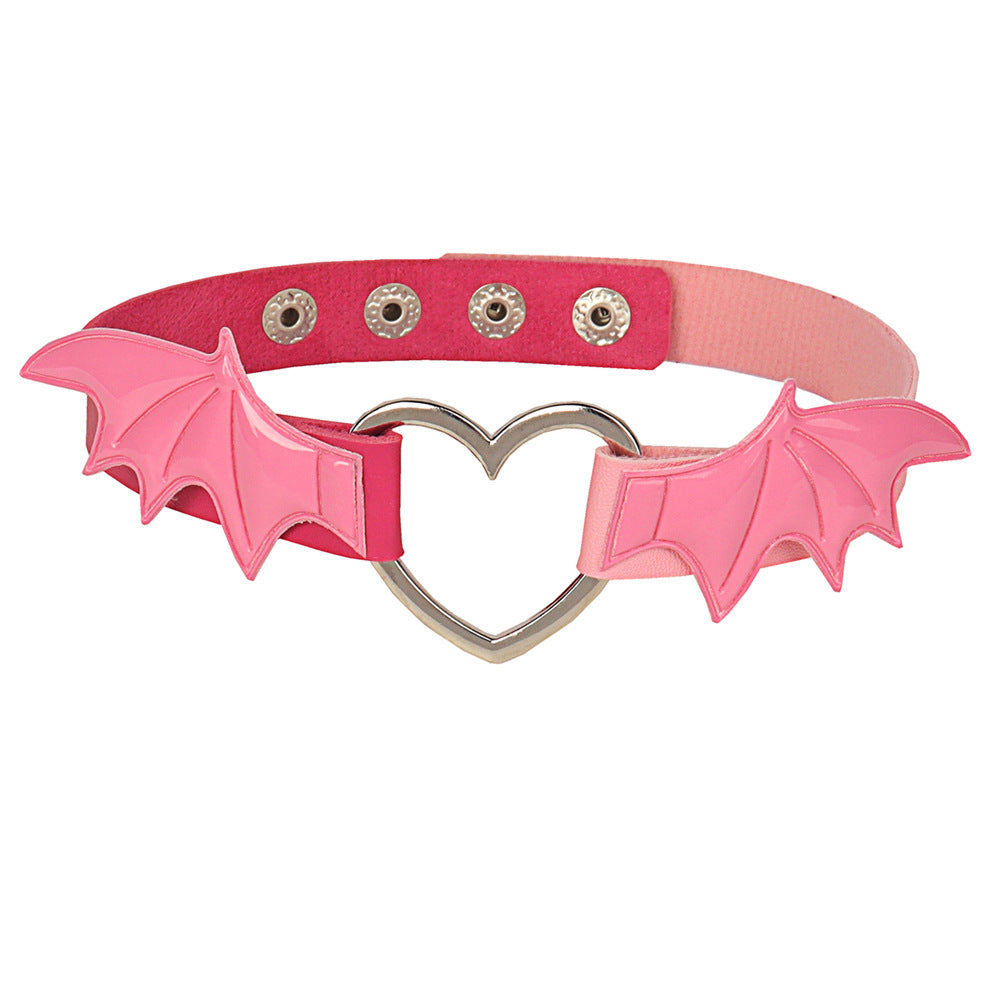 Love Wing Leather Collar Choker