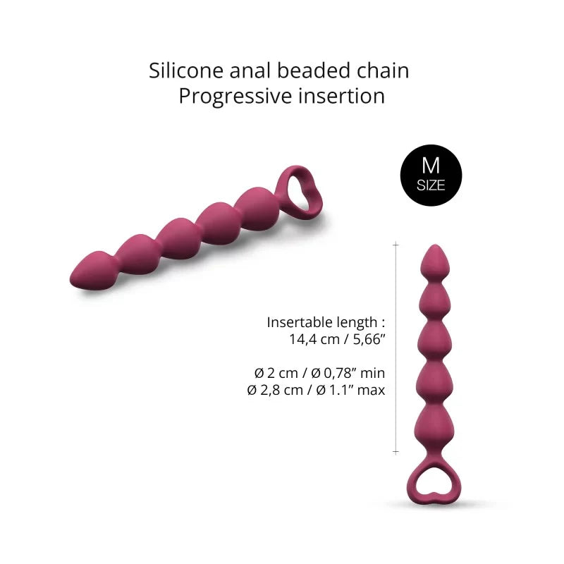 BING BANG Medium Anal Beads Tapered Anal Dildo - PLUM STAR