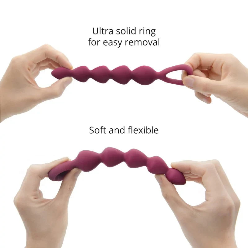 BING BANG Medium Anal Beads Tapered Anal Dildo - PLUM STAR