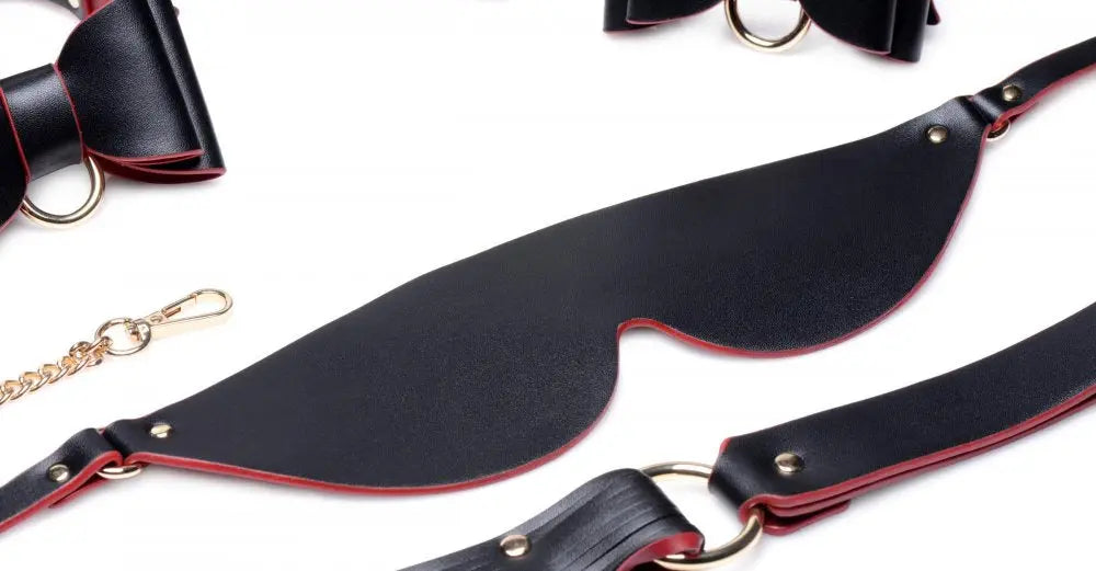 Black and Red Bow Bondage Set with Carry Case - Bound By Desire