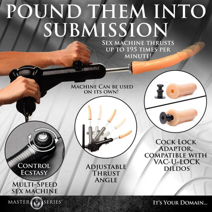 BDSM Furniture for Sex Dungeon Leg Spreader Obedience Chair with Sex Machine - Bound By Desire