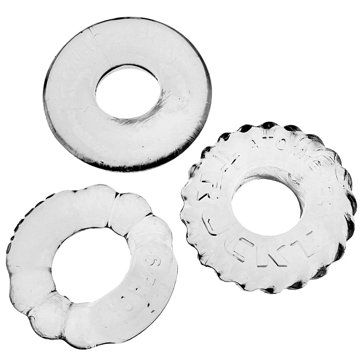 BONEMAKER 3-pack boner cockring kit - CLEAR 