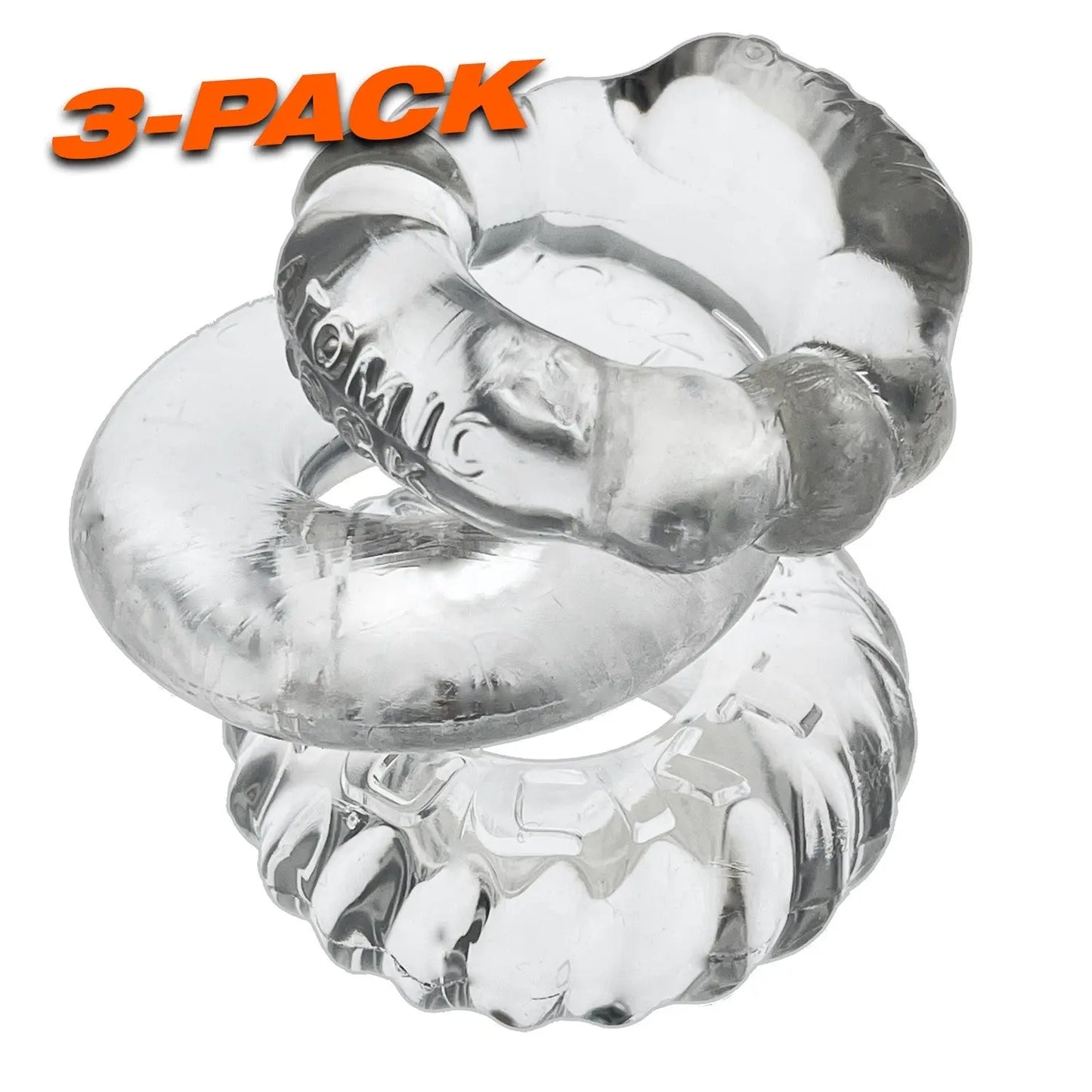 BONEMAKER 3-pack boner cockring kit - CLEAR 