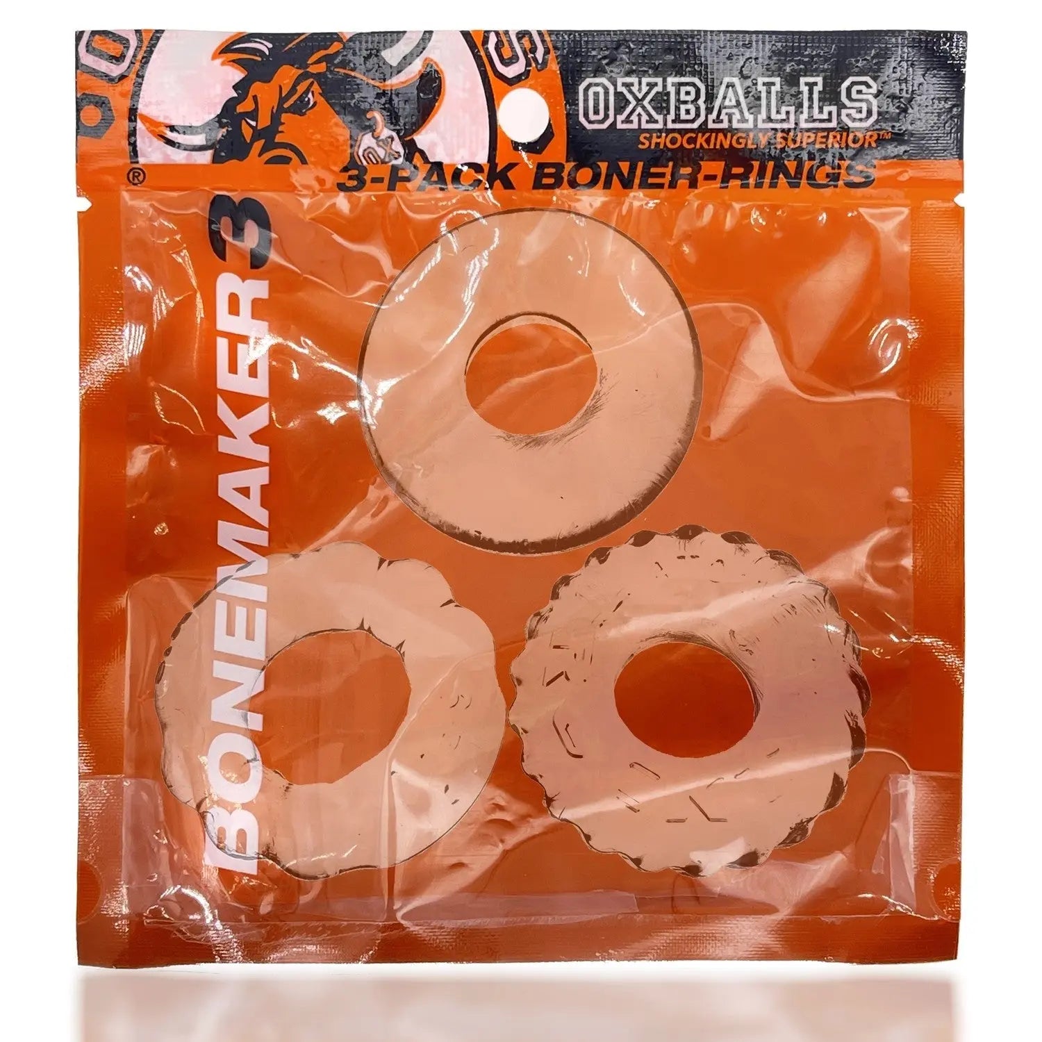 BONEMAKER 3-pack boner cockring kit - CLEAR 