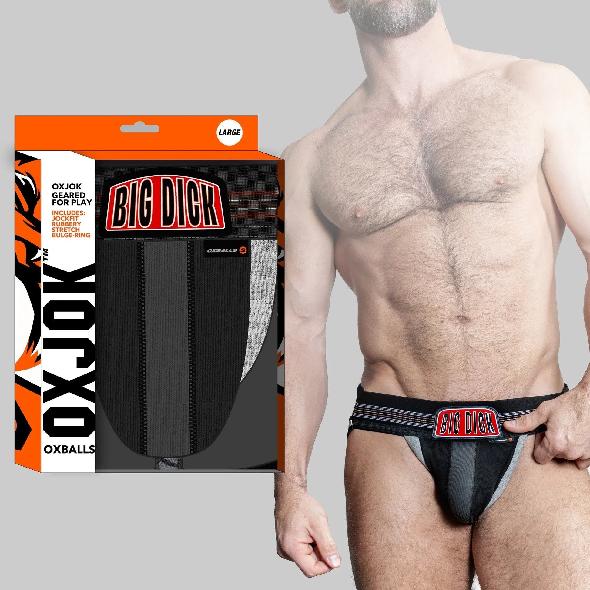 BULGER, the big pouch jock, BLACK IRON, SMALL  For Him