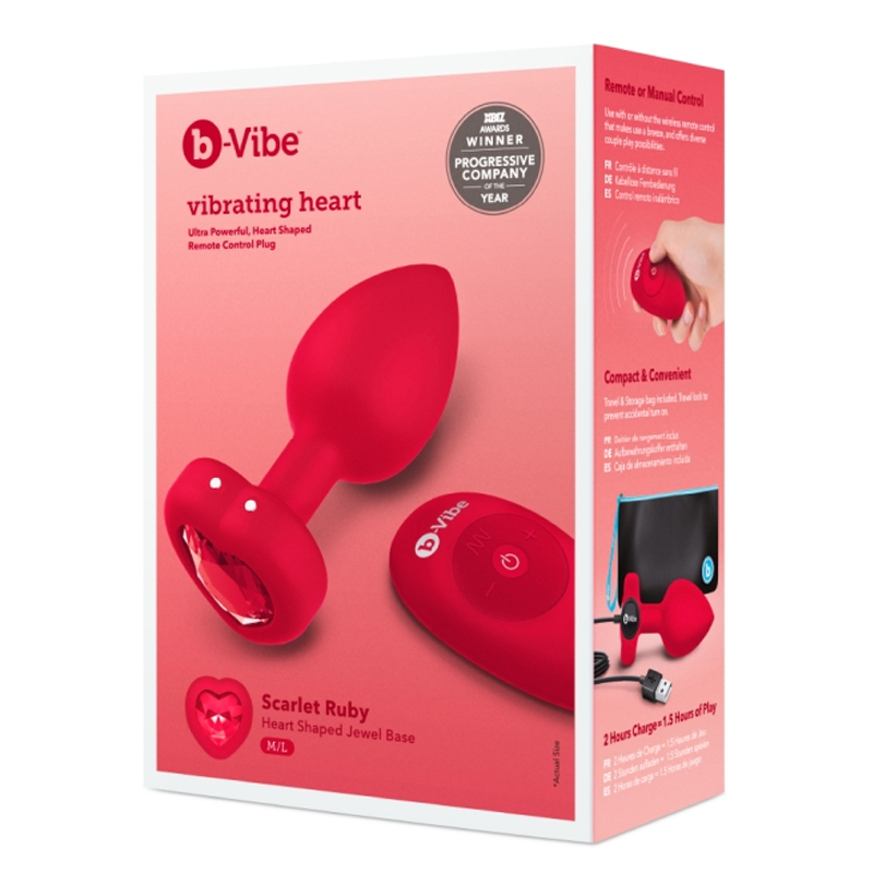 VIBRATING HEART PLUG M/L 