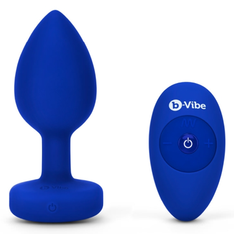 VIBRATING JEWEL PLUG | L/XL | NAVY 