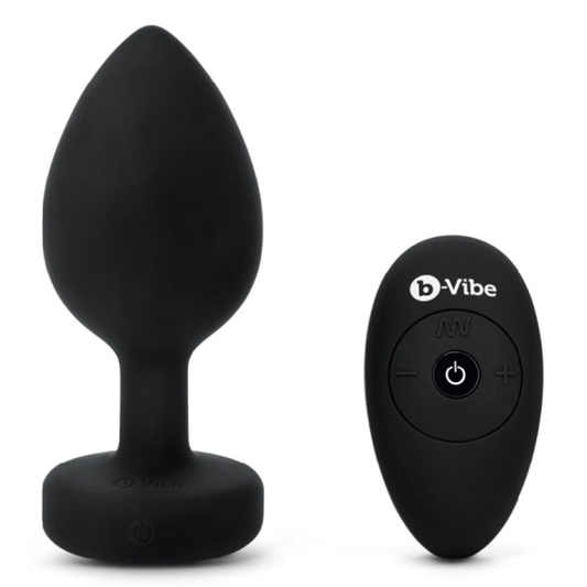 VIBRATING JEWEL PLUG | XXL | BLACK 