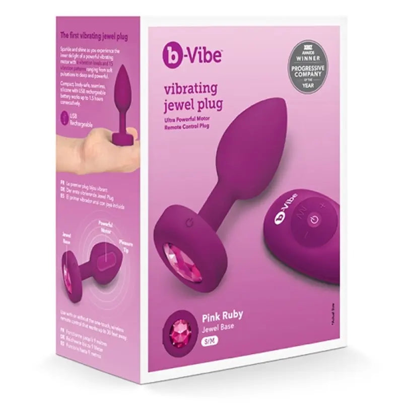 VIBRATING JEWEL PLUG | S/M | FUCHSIA 