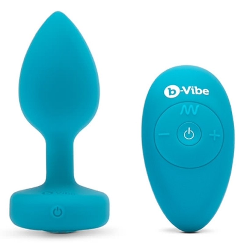 VIBRATING JEWEL PLUG | S/M | TEAL 