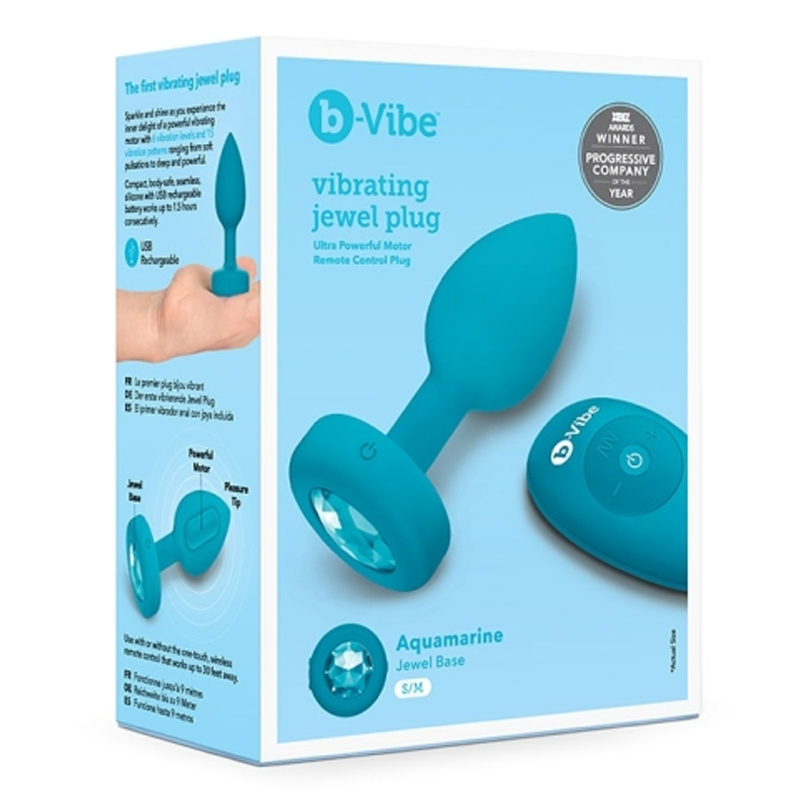 VIBRATING JEWEL PLUG | S/M | TEAL 