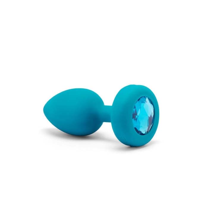 VIBRATING JEWEL PLUG | S/M | TEAL 