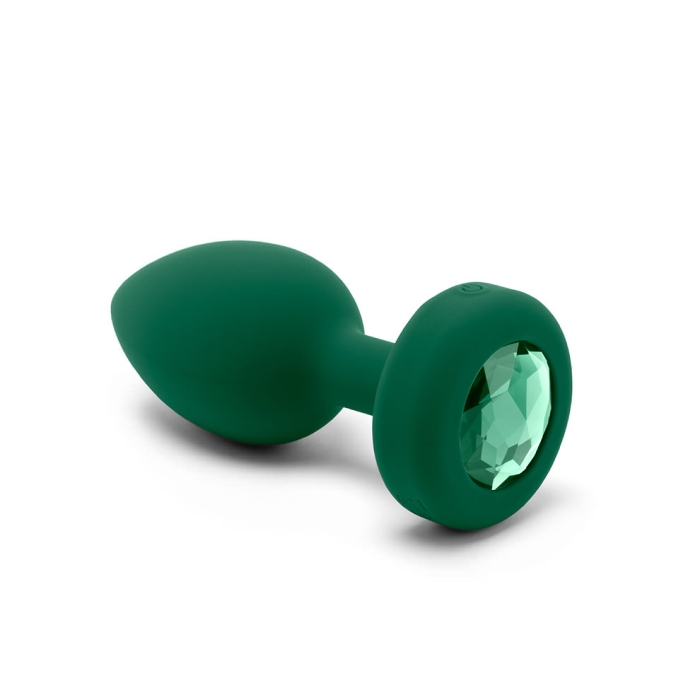 VIBRATING JEWEL PLUG | M/L | EMERALD GREEN 