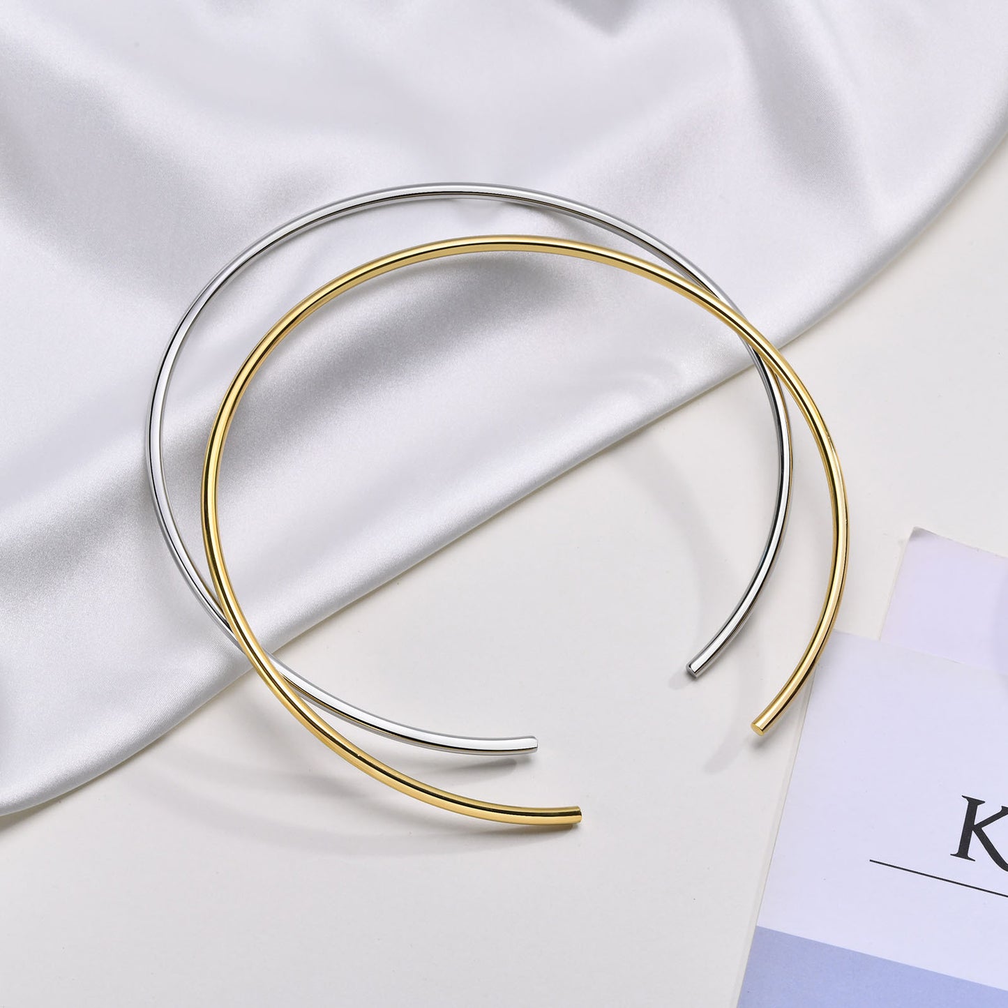 18K Gold-Plated Titanium Steel Simple Collar Necklace 