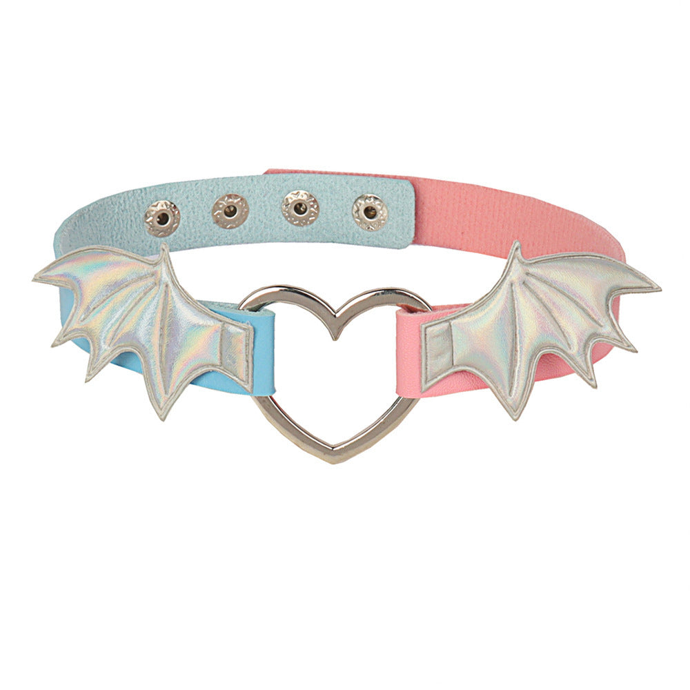 Love Wing Leather Collar Choker