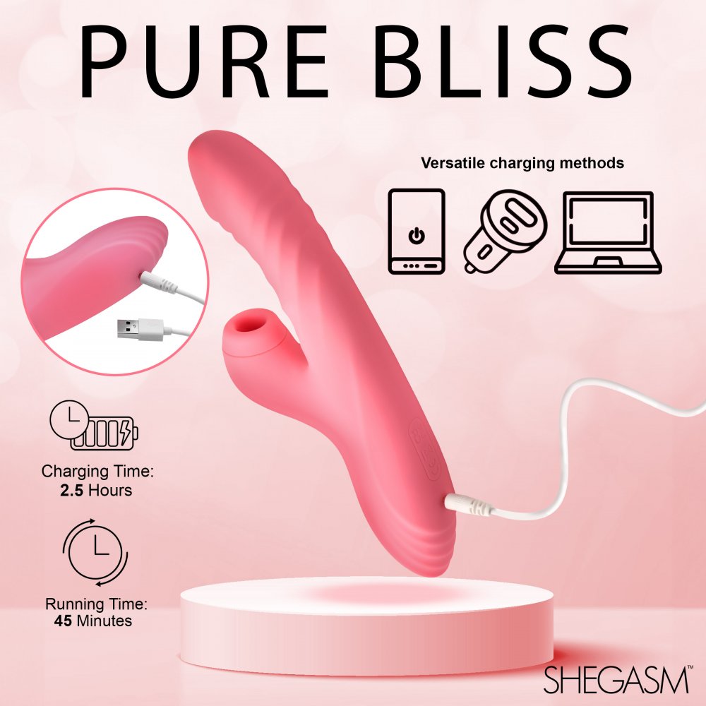 Candy-Thrust Silicone Thrusting and Sucking Rabbit Vibrator 