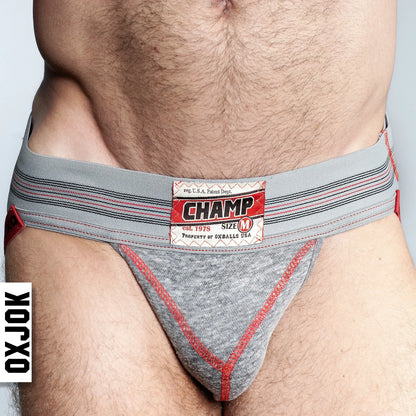CHAMP, vintage sweatshirt jockstrap, GRAY HEATHER, LARGE  For Him
