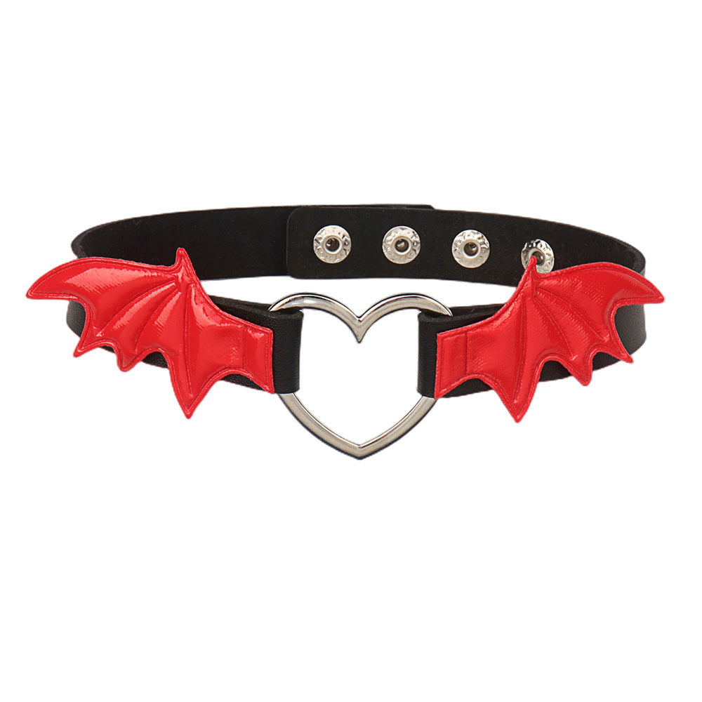 Love Wing Leather Collar Choker