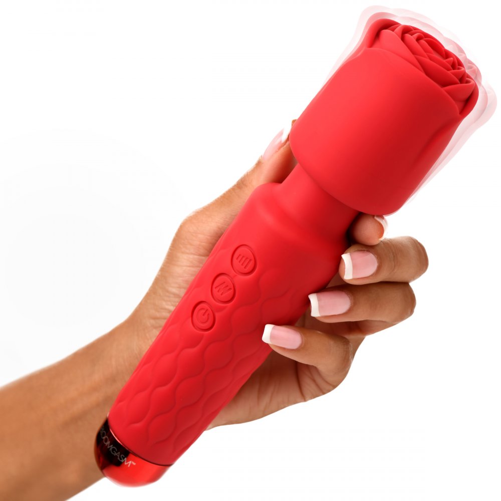 Deluxe Silicone Rose Wand Sex Toy 